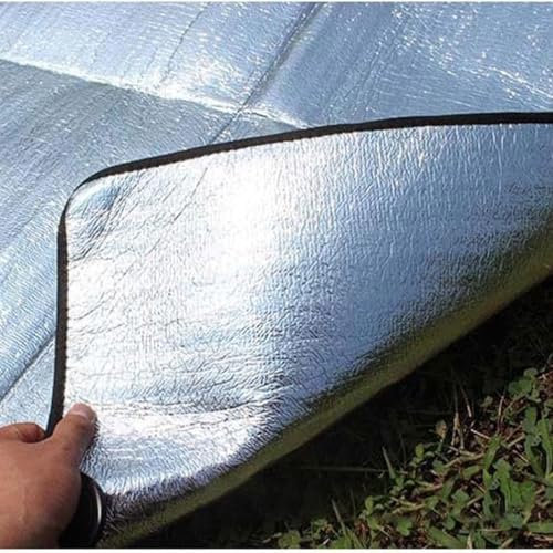 Alu Isoliermatte Isomatte Schaummatten 200 X 150 cm, Doppelseitige Aluminiumfolie Isomatte, altbare Zeltmatte Bodenmatte Thermomatte Für Camping, Wandern, Picknick(0.9 x 2m)
