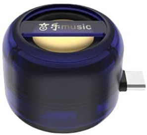 Zwfjcmsa Mini altavoz portátil universal tipo C, caja de sonido tipo C, amplificador de teléfono móvil, con cable externo, para el hogar, azul transparente