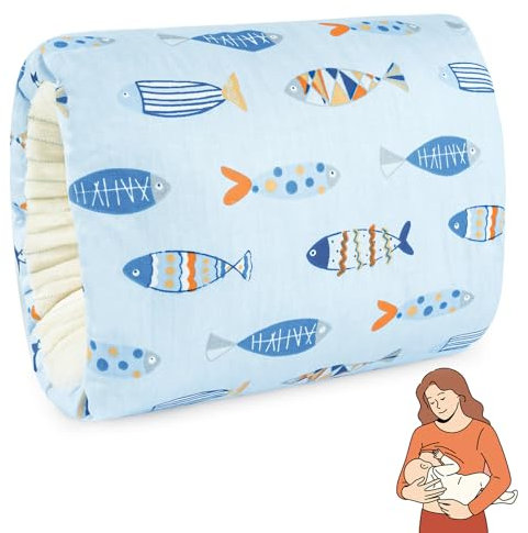 Aolso Cozy Cradle Arm Pillow, Breastfeeding Arm Pillow, Baby Breastfeeding Nursing Pillow, Baby Nursing Head Support Pillow, Breastfeeding and Bottle Feeding Head Support Pillow (Small Fish)