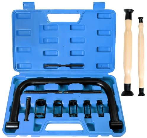 QZQUFJ 12 Pièces Compressiometre Essence Compresseur Ressort Amortisseur, Universel Leve Soupape Compresseur de Ressort, Acier Carbone Compresseur de Ressort de Soupape, pour ATV, Auto, Moto
