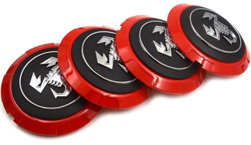 LJJWIW 4 Pièces Voiture Cache Moyeux pour Fiat 500 Abarth 133mm,Capuchons Centre Roue Moyeu Enjoliveur Jantes Enjoliveurs Résistant Corrosion Accessoires