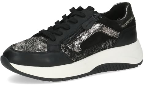 Caprice Damen Sneaker flach aus Leder Plateau