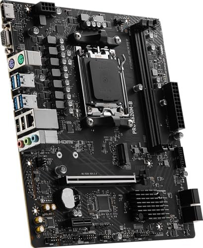 MSI Pro A620M-B, Placa Base Micro-ATX - Compatible con procesadores AMD Ryzen 9000/8000 / 7000, AM5 - DDR5 Memory Boost (6800+ MT/s OC), 1 x PCIe 4.0 x16, 1 x M.2 Gen4