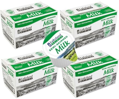 LAKE UHT Semi Skimmed Milk Portions (480 pots) 12ml Each Portion