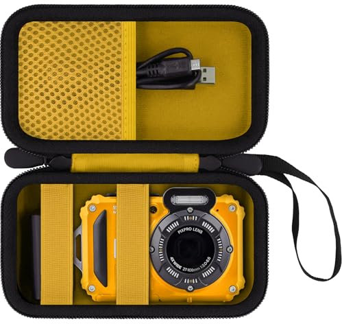 Baval for Kodak PIXPRO WPZ2 Rugged Waterproof Digital Camera Hard Carrying Case,Compitable with Kodak 16MP 4X Optical Zoom Camera,Yellow Case