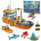 kiothdre City Ocean Explorer Ship Building Set, Fun Toy Exploration Boat Building Block Kit with LED Lights, Helicopter, Submarine, Shark Cage, Birthday for 6 8 10 12 Years Old Boys Girls Kids