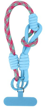 Votvloay Cordón para Movil Universal con Llavero y Parche,Cadena Corta Colgante para Teléfono Compatible con Todos Los Teléfonos Inteligentes y la Mayoría de los Funda-Azul