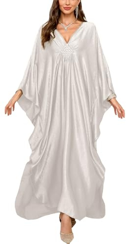 YouKD Wemen's - Vestido largo caftán bohemio para traje de baño, salida de baño, bata de playa, talla única