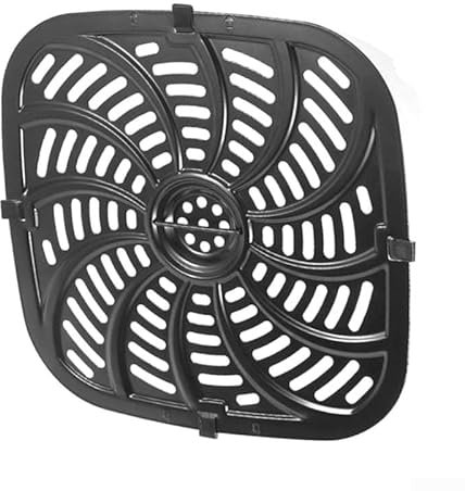 Sartén para parrilla de freidora de aire, piezas de repuesto de freidora de aire de 24 x 25 cm con esquinas protectoras para la mayoría de freidoras de aire, fácil de limpiar