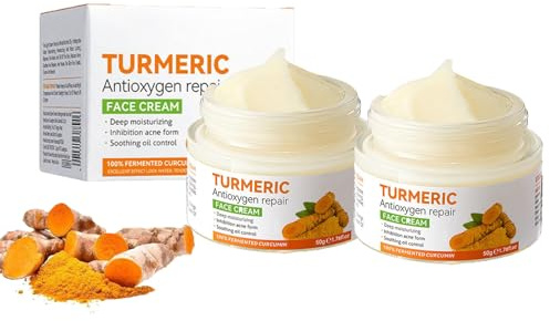 Aufhellende Creme mit Kurkuma, Anti-Aging-Creme mit Kurkuma, feuchtigkeitsspendende Pflege für das Gesicht, Anti-Oxidation, feuchtigkeitsspendend, gegen dunkle Flecken (2)