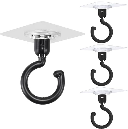 Bangbobi Ganci Adesivi per Soffitto Extra Forti - 4 Pezzi Ganci da Soffitto Trasparenti Autoadesivi senza Foratura, Ganci da Parete Impermeabili per Bagno Cucina Ufficio Camera da Letto