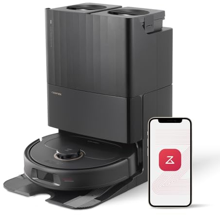 roborock Qrevo Pro Saugroboter mit Wischfunktion&Hebarem Wischmopp, FlexiArm Design Kantenreinigung, 7.000 Pa, 60 °C Heißwasser-Moppwäsche, App-Steuerung (Schwarz) (Generalüberholt)