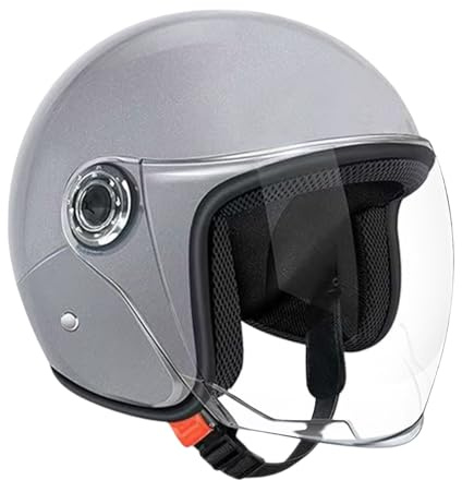 Large Motorcycle Helmet,Half Face Moped Helmet | Protective Gear with Visor for Women Men Adventure Outdoor Riding Scooter Sportbike