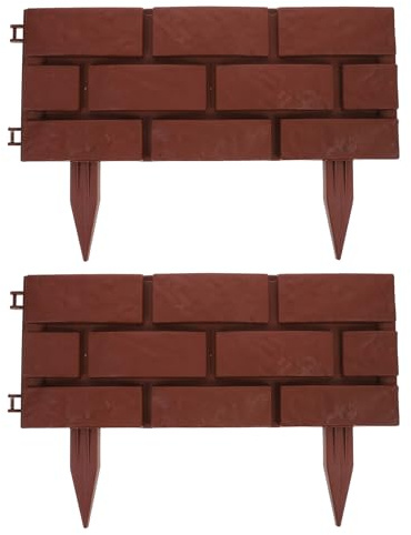 SEWOART 2 Stück Teiliges Kunststoff Gartenzaun Wetterfeste Landschaftsbegrenzung Dekorative Rasenkante und Blumenbeet Einfassung Robustes Außenzaun Panel für Terrasse und Wegbegrenzung
