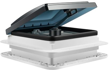 XYCFMDFTZ Wohnmobil Dachlüfter 12V 5W, Lüftungsventilator für Wohnwagen, Dachlüfter Wohnmobil mit LED-Licht und Insektenschutzgitter, dachluke wohnwagen für Wohnmobil Dachventilator - 28x28cm