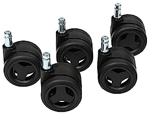 Topstar Bürostuhlrollen Hartbodenrollen Set 5 Stk. für Sitness RS Stiftdurchmesser 11mm / Rollendurchmesser 65mm schwarz