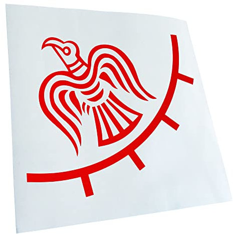 Kiwistar - Autoaufkleber - Rot - 11,5x10cm Odin Raven Banner - Viking - Heckscheibe Auto Aufkleber wetterfest für Kfz LKW Mofa Truck - Sticker außen selbstklebend Tuning Zubehör für Fenster Fahrzeug