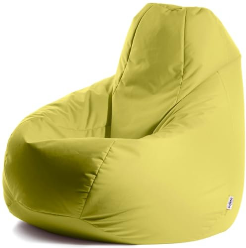 Avalon - Pouf Poltrona Sacco Gigante XXL Jive, Puffo per Sedersi Ergonomico, Pouf a Sacco in Tessuto Antistrappo e Impermeabile, Poltrona a Sacco Moderna, Made in Italy(95x95x135cm-Verde Acido)