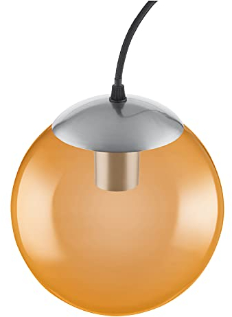 LEDVANCE Vintage Edition 1906, Deckenleuchte mit E27 Sockel, Oranges Glas, Ohne Leuchtmittel, Bubble Pendant