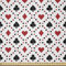 ABAKUHAUS rot schwarz Stoff als Meterware, Tourist Poker-Karten, Microfaser Multi Zweck Dekostoff für Kunsthandwerke, 3M (230x300cm), rot schwarz