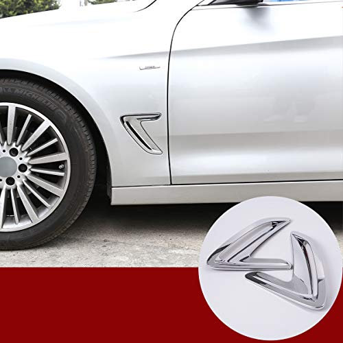 Yiwang abs auto kotflügel vorne seitenbelüftungsöffnung abdeckung trim auto-styling für 3er gt gran turismo f34 2013-2019 seitenbelüftungsöffnung aufkleber (glänzend silber)