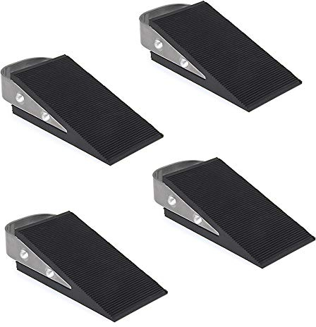 LWZH Türkeil Türstopper 4er Set Türstopper in Keilform Rutschfest auf Fliesen/Parkett/Teppich Schwarz