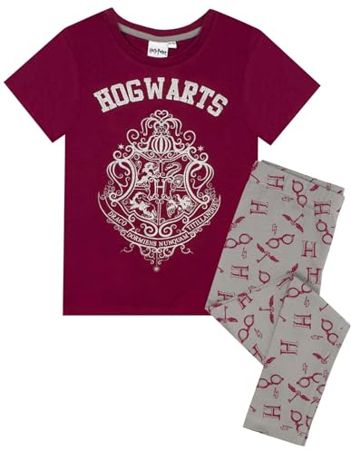 Harry Potter Hogwarts Crest Glitter Print Girls Langer Beinpyjamas