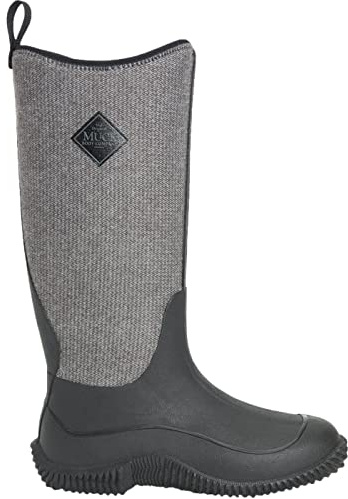 Muck Boots Damen Hale Gummistiefel, Schwarz W Fuzzy Fischgrätenmuster, 38 EU