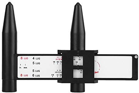 Rad PCD Messgerät, Kunststoff Auto Rad Felgenschraube Muster Schiebe Messgerät Werkzeug PCD Lineal 4 5 6 8 Lug Black