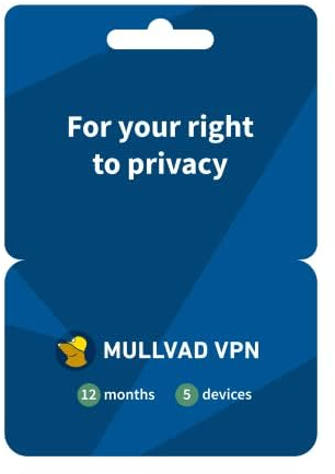 Mullvad VPN | VPN 12 Monate für 5 Geräte | Mehr Datenschutz mit einer intuitiven VPN-Software