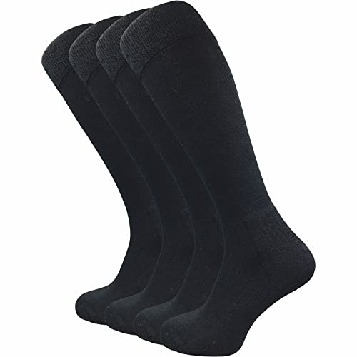 GAWILO warme Kniestrümpfe für Damen & Herren (4 Paar) | lange Socken mit Komfortbund | ideal auch als Reitsocken mit gepolsterter Sohle