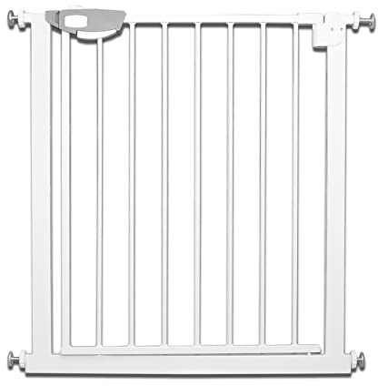 Froadp Barrière de Sécurité Extensible, Barrière de Pression sans Perçage, Grilles de Porte Barrières pour Bébé et Chiens, Porte de Protection D'escalier en Métal Largeur Réglable(Blanc, 75-85cm)