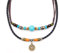 Aabellay Herren Lederkette Leder Halskette Vintage Wolfszahn Anhänger Halskette Holz Perlen Doppel Lederband Halsbänder Hanf Leder Türkisfarbene Münzen Retro Tribal Kette Anhänger Halskette Schmuck