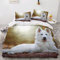 Bettwäsche 135x200 Weißer Schweizer Schäferhund Bettbezug Set 3 teilig Haustier Welpe Bettwaren 3D Druck Weich Microfaser Bettbezüge mit Reissverschluss Kinderbettwäsche mit 2 Kissenbezug 80x80cm
