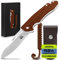 Wolfgangs CORVUS Zweihandmesser Klappmesser aus feinstem D2 Stahl und Ebenholz-Griff - Legale mitführbares Taschenmesser Klappmesser - Outdoor Survival Messer - Klappmesser Outdoor + Leder Holster