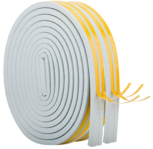 20m / 66FT Dichtungsband für Türen, Türdichtung Türen Fenster Selbstklebendes Gummi Schaum Siegel Streifen Schalldämmung Weatherstrip Dichtungsband Selbstklebendes (9mm*6mm/20M, Grau)