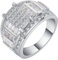 Aotiwe Ring Zirkonia, Freundschaftsringe Beste Freundin mit Weißen Zirkonia Silber Weiß Größe 62 (19.7)