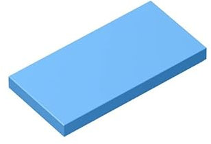 Kompatibel mit Lego System – 100 Fliesen mit 2x4 Noppen im neuen Hellblau