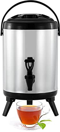 Bevanda Calda A Doppia Parete in Acciaio Inossidabile, Acqua Calda E Fredda con Rubinetto, per L'home Office Commerciale (Color : 10L)