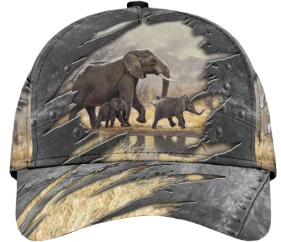 Herren Damen Hip-Hop-Hut Elefant Baseball Kappen Mode Basecap Atmungsaktiv Visier Hut Für Angeln Golf Reisen