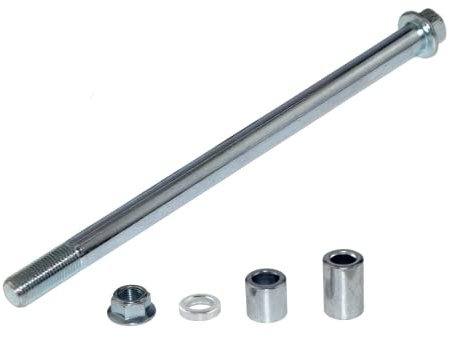 Vorderachse mit Buchse 12 mm 210 mm Vorne Hinten Hinterachse mit 3 Distanzscheiben Zubehörteil passend für Pit-Dirt-Bike, Moped, Roller, Quad, ATV, Mini-Fahrradteile