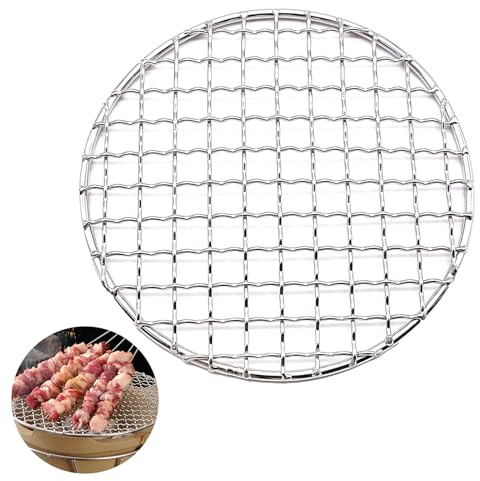 AMJKEJI Parrilla redonda de acero inoxidable, 15 cm de diámetro, redonda, parrilla para interior y exterior, camping, picnic, barbacoa, estante para enfriar tartas, red de secado para pan