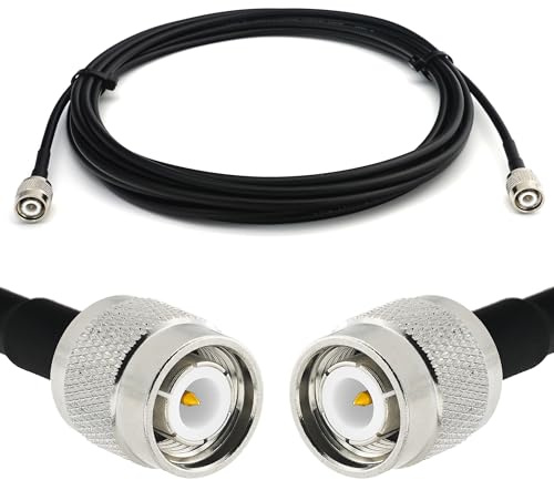 RANGEFUL 20m TNC Stecker auf TNC Stecker RG58 Koaxialkabel — TNC Verlängerungskabel 20 Meter Jumper Kabel (50 Ohm) — Schwarz Antennenkabel für HAM Radio CB Funk WIFI Antenne