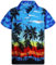 King Kabana Stylishes Hawaii-Hemd, Herren, Kurzarm, Beach-Style, Blau, 5XL