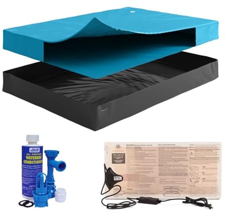 Blue Magic Free Flow Waterbed Mattress Bundle with Heater, Queen