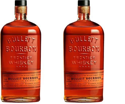 Bulleit Bourbon Frontier | American High Rye Whiskey | Geschenkempfehlung für Freunde & die Liebsten | handverlesene Kentucky Tradition | 45% vol | 700ml Einzelflasche | (Packung mit 2)