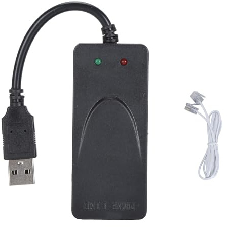 USB 56K Externes DFÜ-Fax-Datenmodem, Dual RJ11-Anschlüsse Computer-Laptop-Faxmodem, Unterstützt Anrufer-ID für Linux