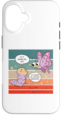 Carcasa para iPhone 16 Cambio de positividad de la transformación de la mariposa