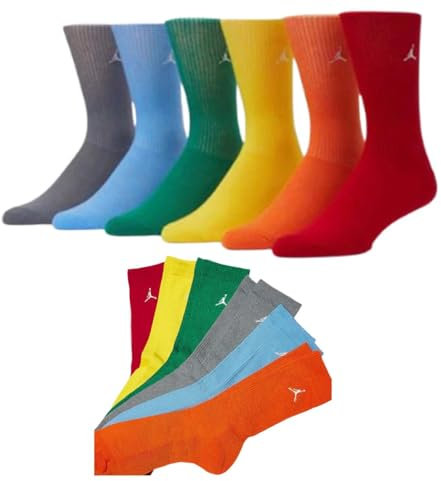 JORDAN Calzini Everyday Essentials, Set 6 Paia, Misura 37.5-40, 9-11 Anni