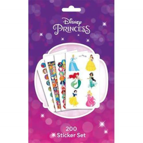Disney Princess Aufkleber-Set für Kinder, über 200 bunte Aufkleber für Scrapbooking, Kunst und Handwerk, Partygeschenke und kreativen Spaß